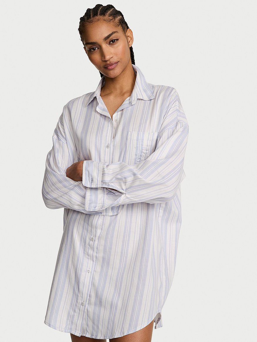 modal cotton button front sleepshirt modal cotton button front sleepshirt