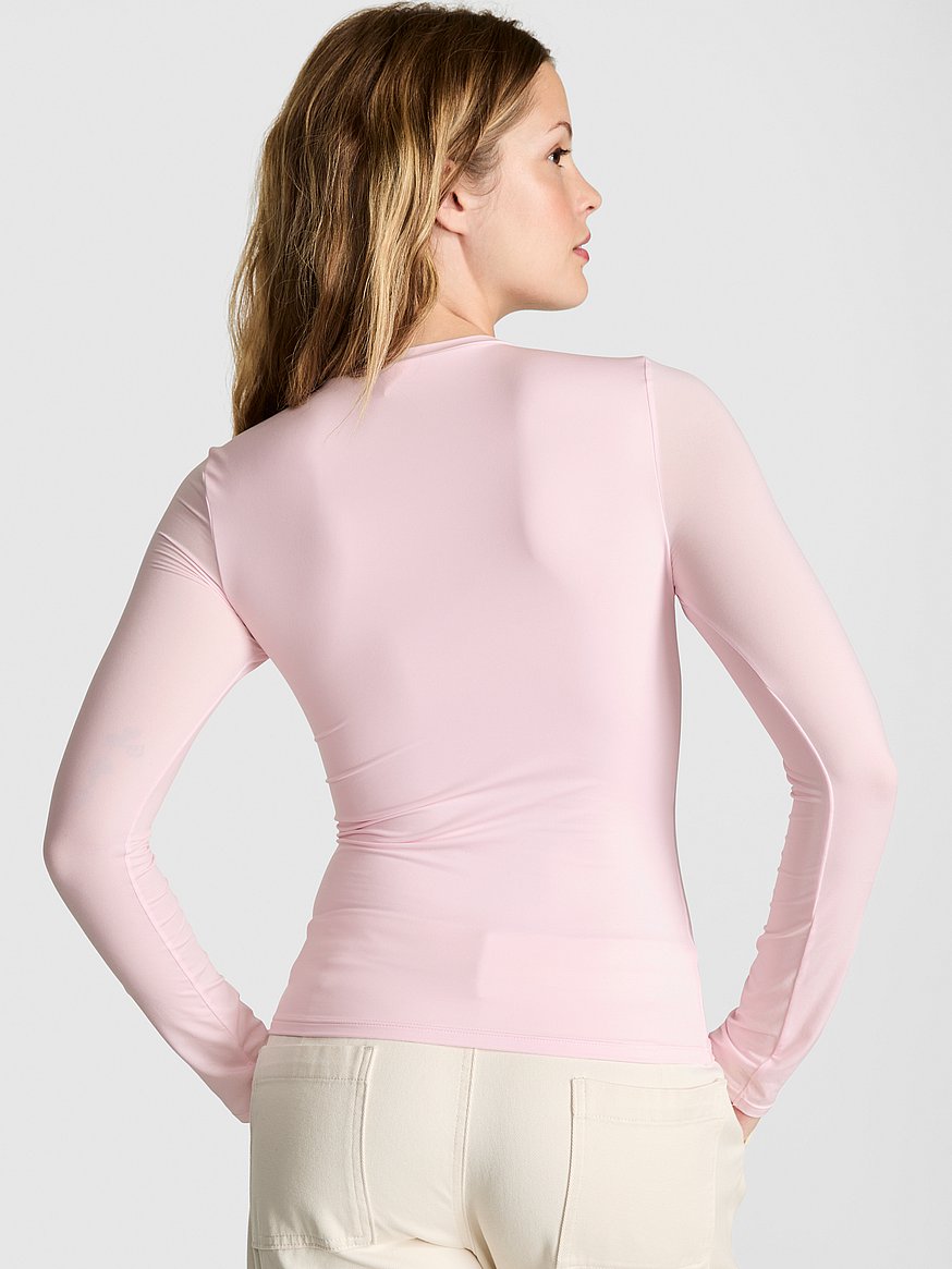 pink base stretch™ long sleeve tee pink base stretch™ long sleeve tee