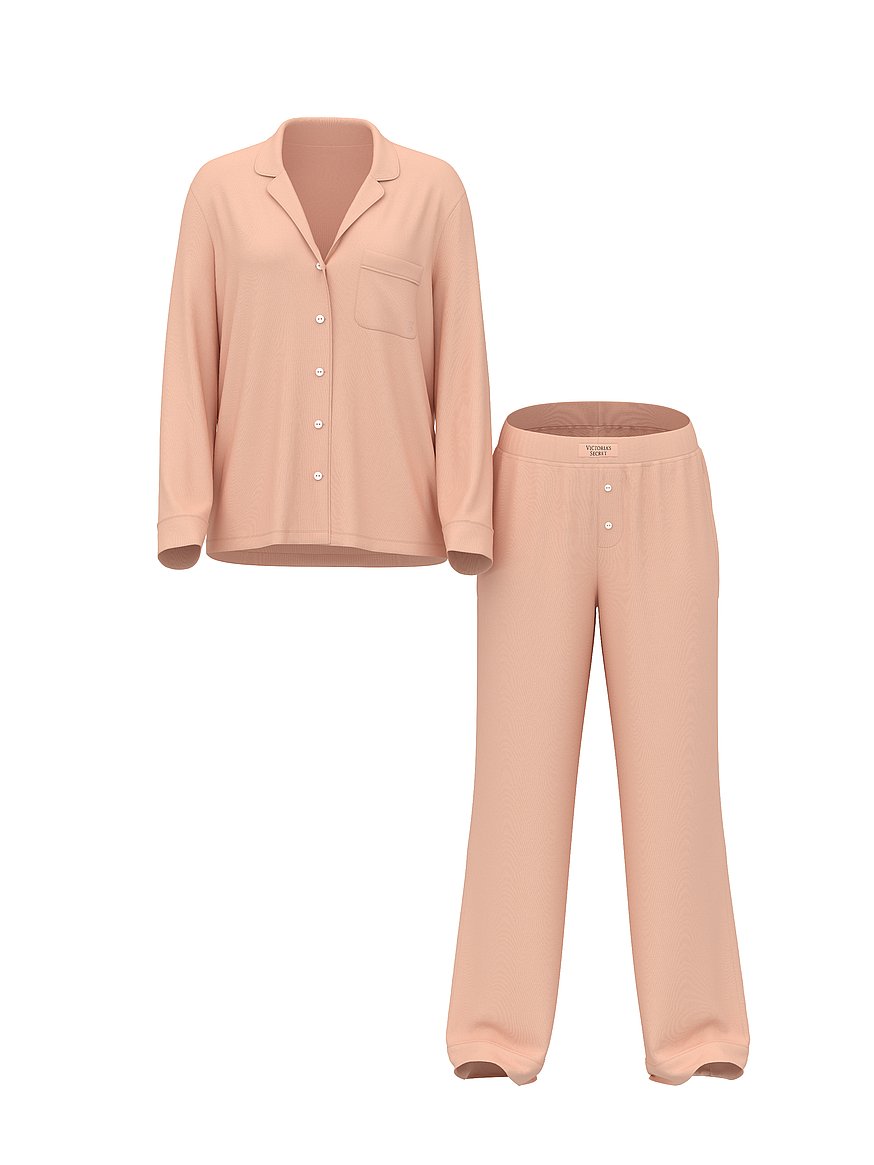 sosoft modal™ ribbed long pajama set sosoft modal™ ribbed long pajama set