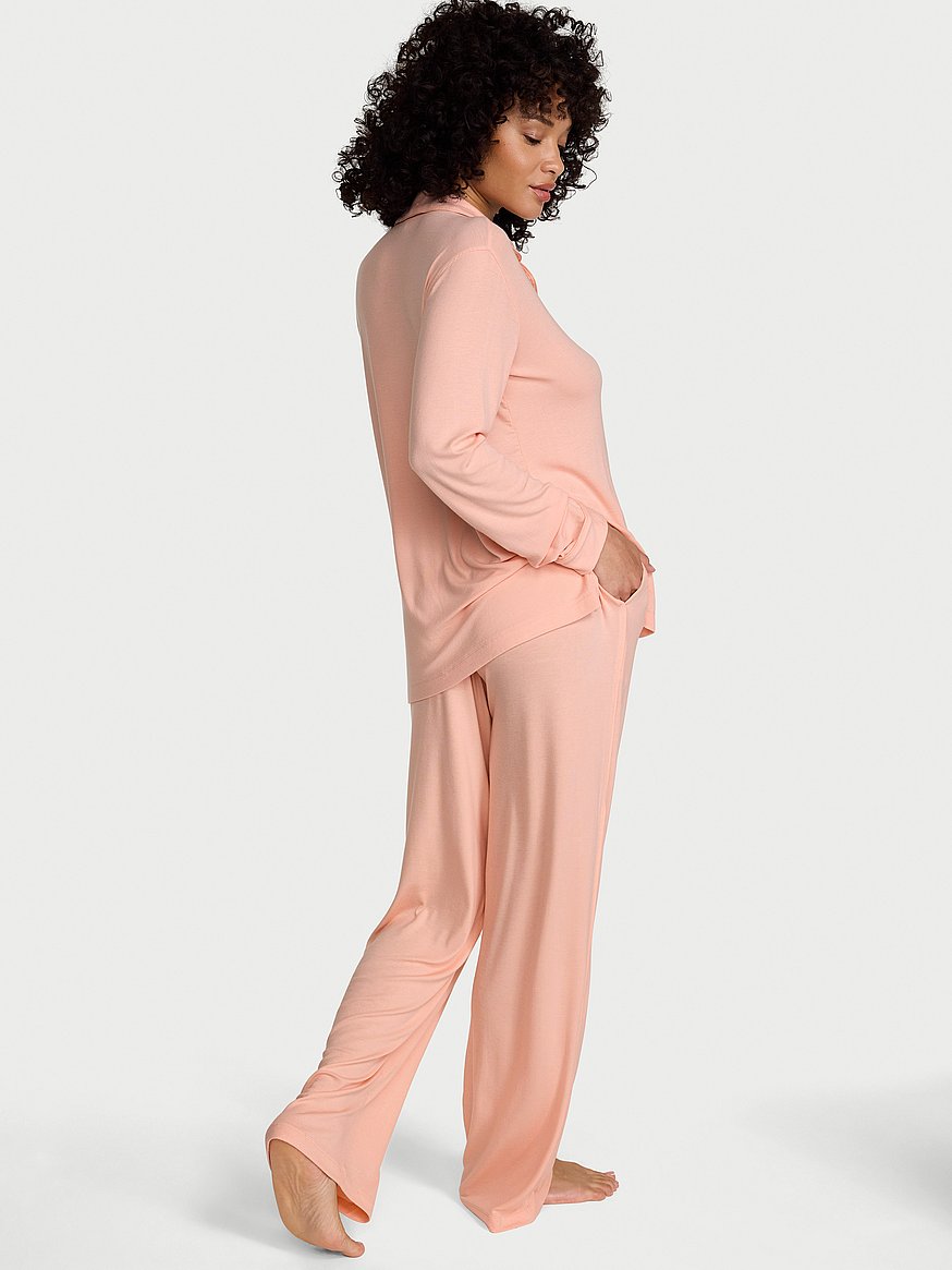 sosoft modal™ ribbed long pajama set sosoft modal™ ribbed long pajama set