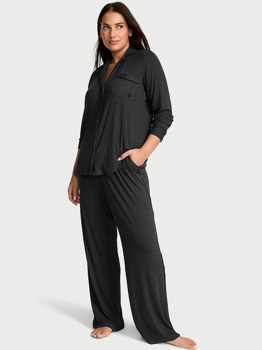 sosoft modal™ ribbed long pajama set sosoft modal™ ribbed long pajama set