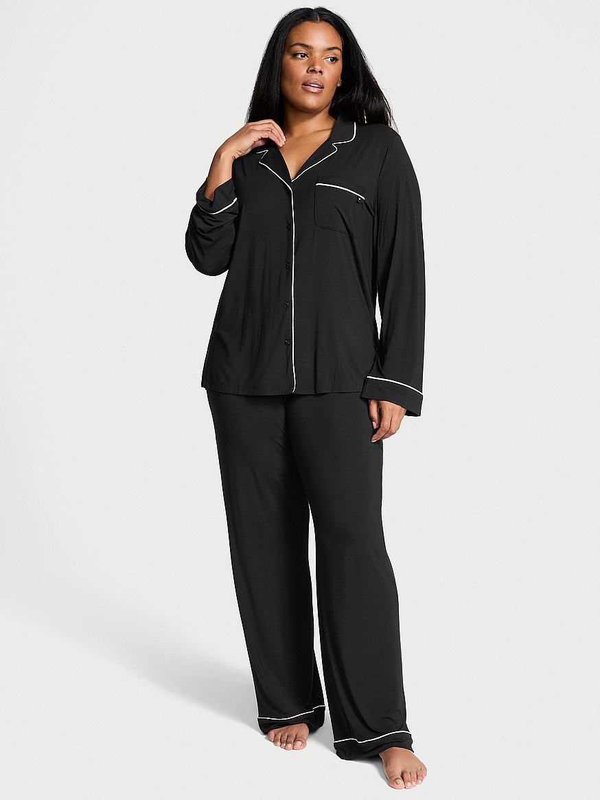 sosoft modal™ ribbed long pajama set sosoft modal™ ribbed long pajama set