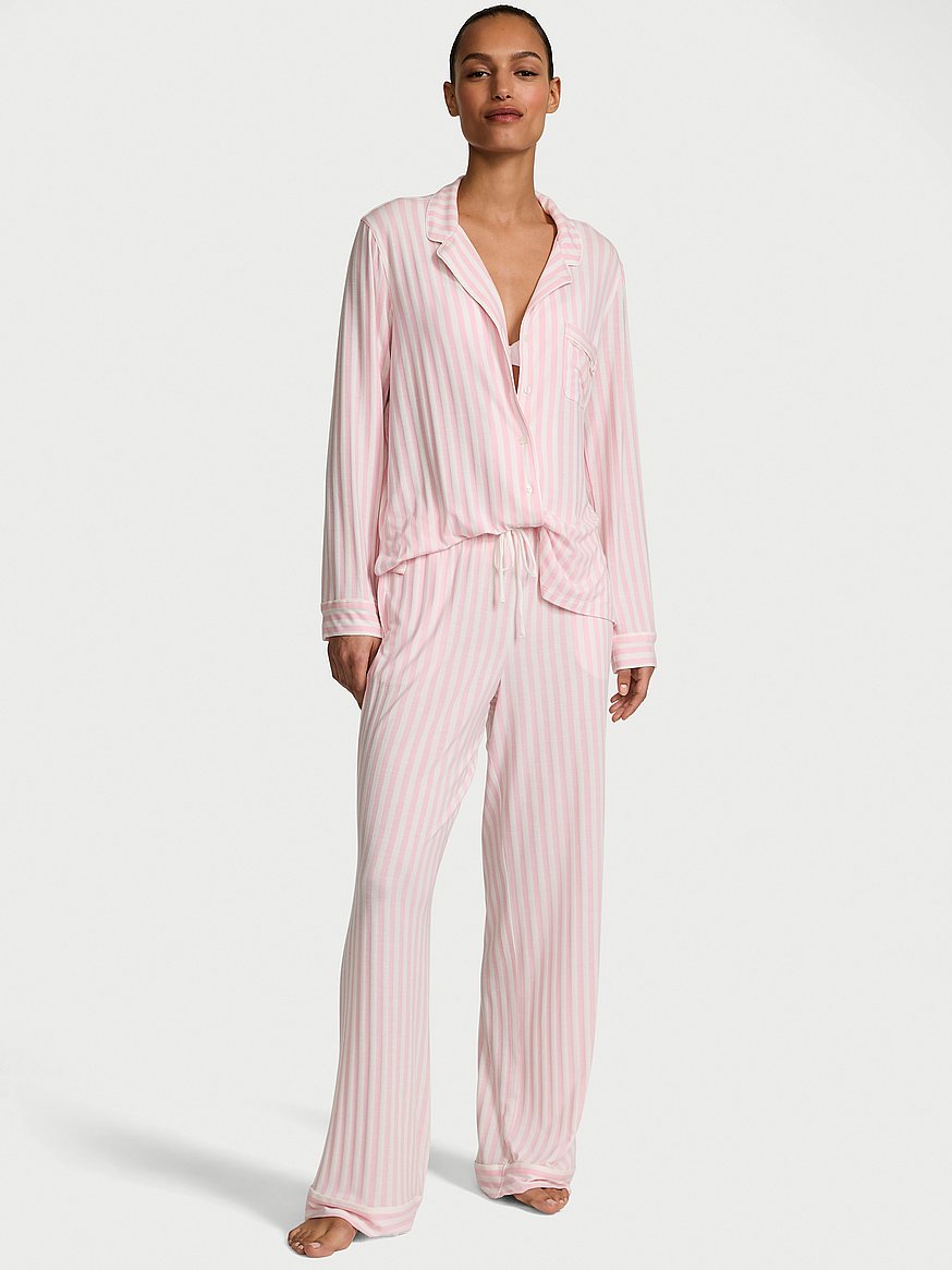 sosoft modal™ ribbed long pajama set sosoft modal™ ribbed long pajama set