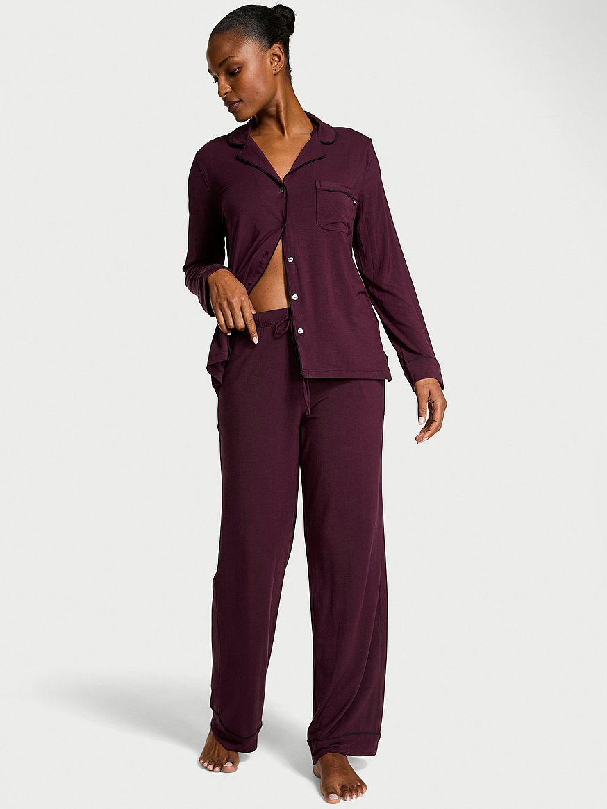 sosoft modal™ ribbed long pajama set sosoft modal™ ribbed long pajama set