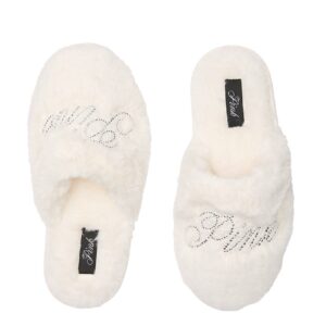 Home faux fur closed toe slippers