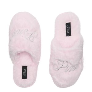 Home faux fur closed toe slippers