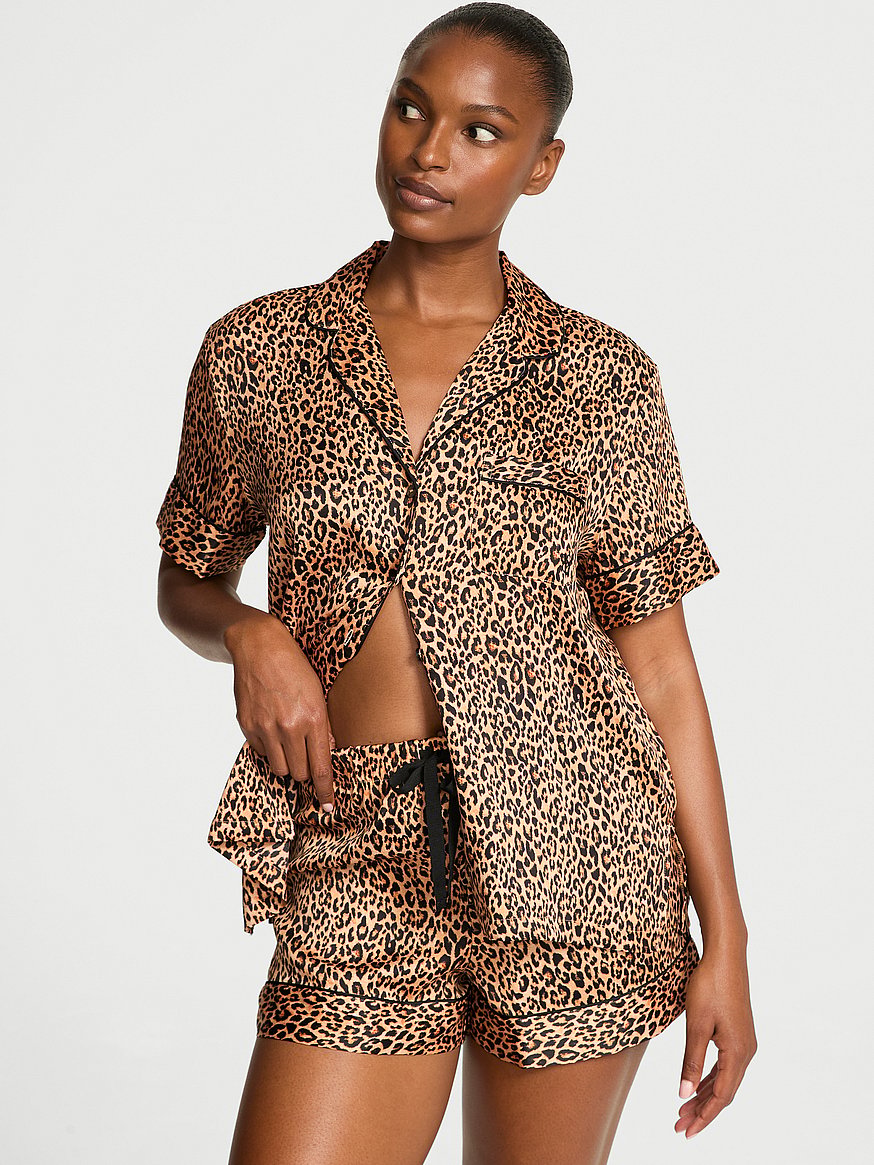 signature satin short pajama set signature satin short pajama set