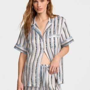 signature satin short pajama set