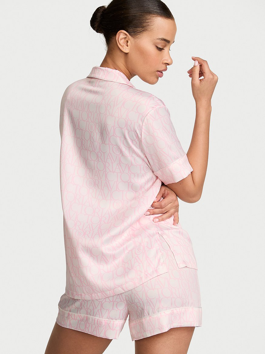 signature satin short pajama set signature satin short pajama set