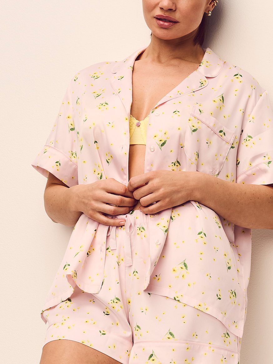 signature satin short pajama set signature satin short pajama set