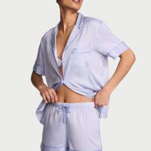 signature satin short pajama set