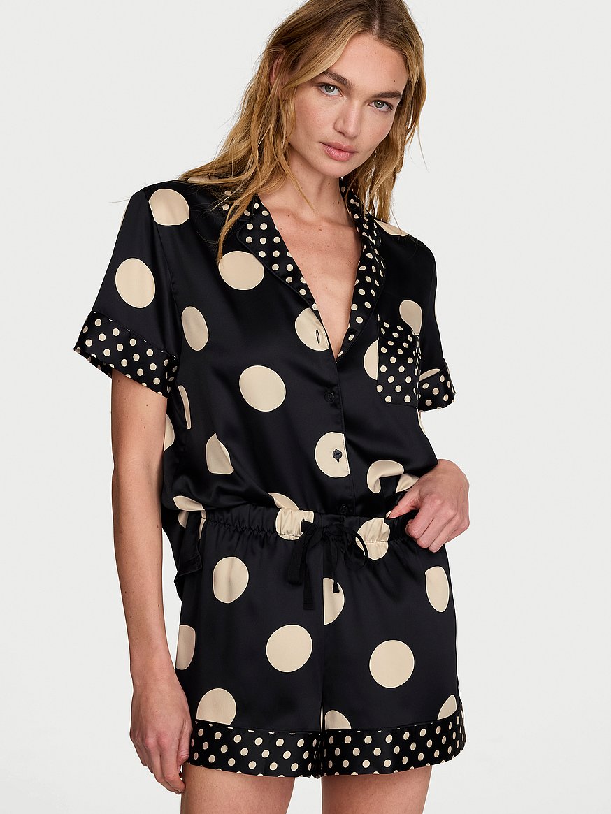 signature satin short pajama set signature satin short pajama set