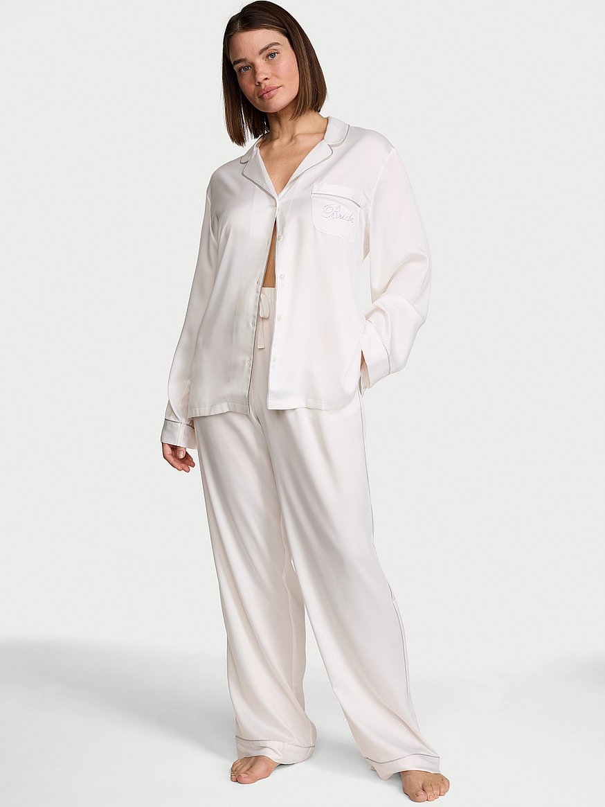 signature satin long pajama set signature satin long pajama set