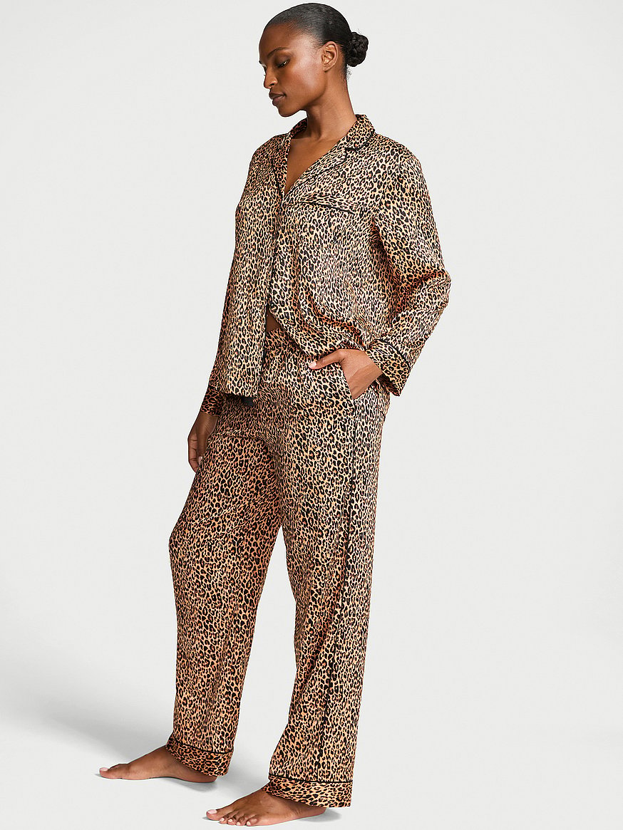 signature satin long pajama set signature satin long pajama set