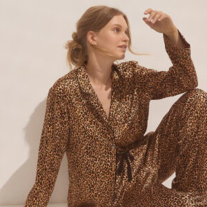 signature satin long pajama set