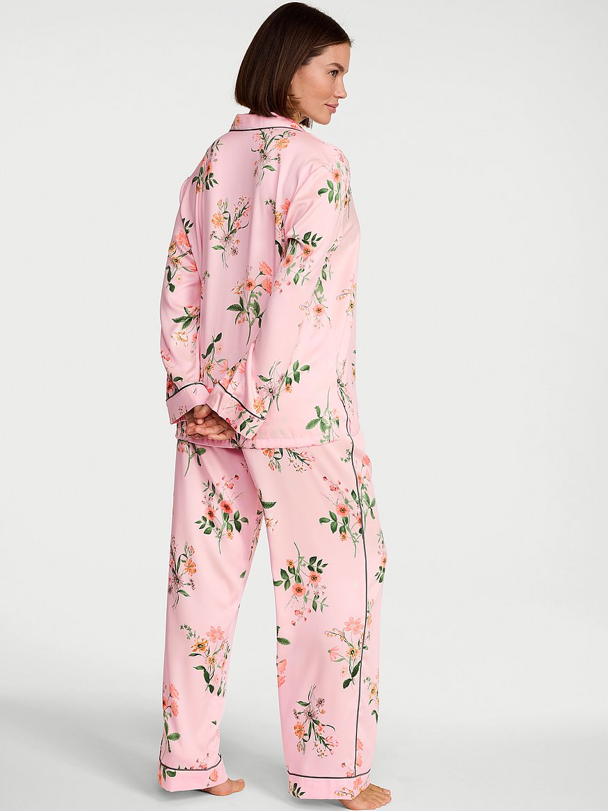 signature satin long pajama set signature satin long pajama set