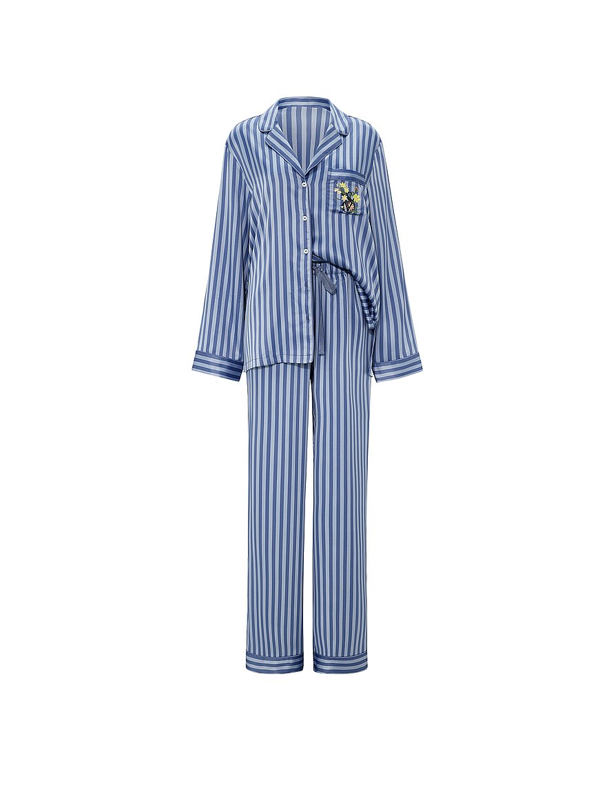 signature satin long pajama set signature satin long pajama set