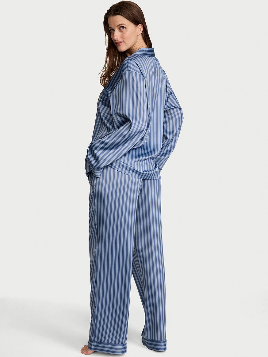 signature satin long pajama set signature satin long pajama set