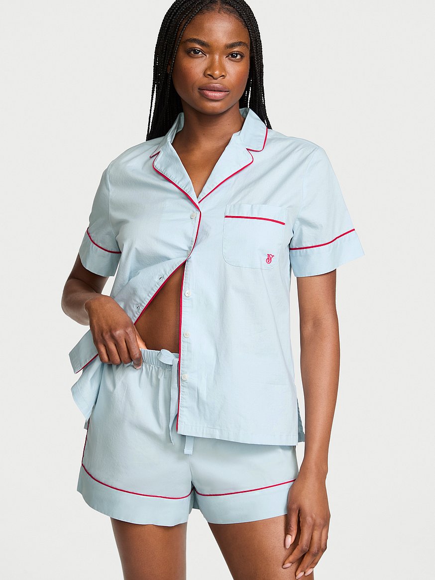 heritage cotton short pajama set heritage cotton short pajama set