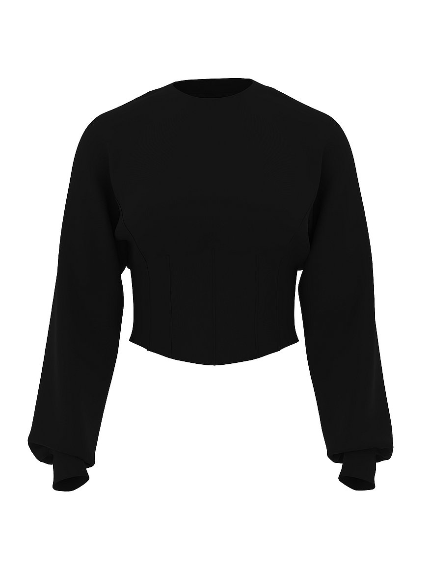 vsx featherweight knit corset crewneck vsx featherweight knit corset crewneck