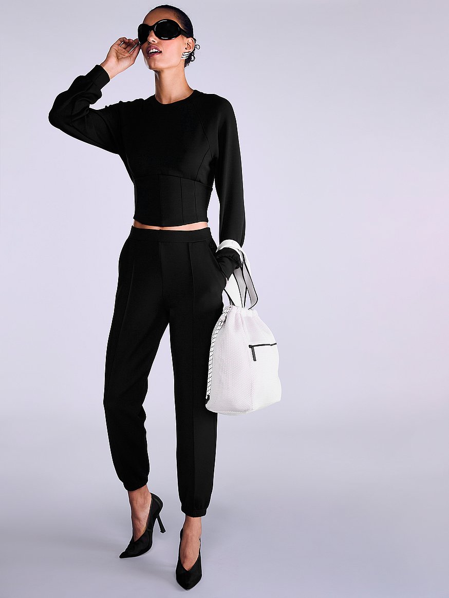 vsx featherweight knit corset crewneck vsx featherweight knit corset crewneck