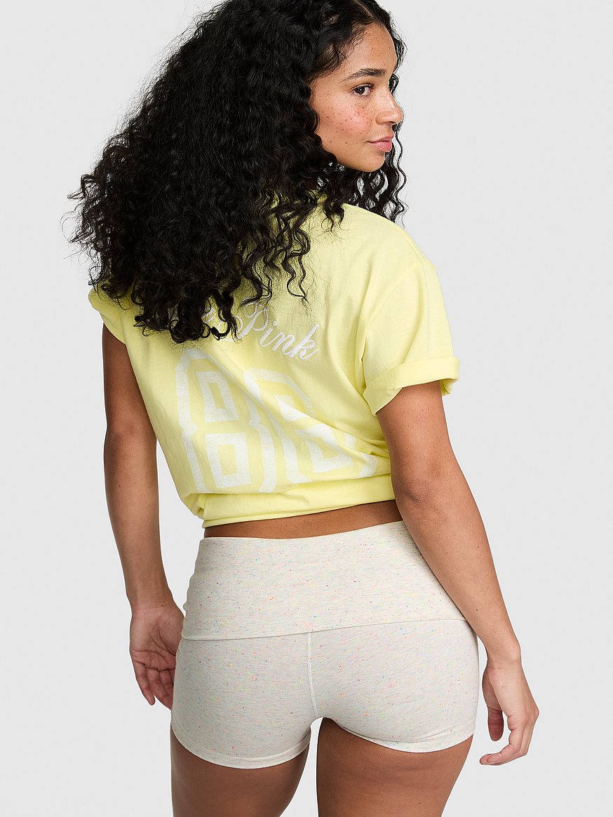 all day cotton™ foldover 3" bike shorts all day cotton™ foldover 3" bike shorts