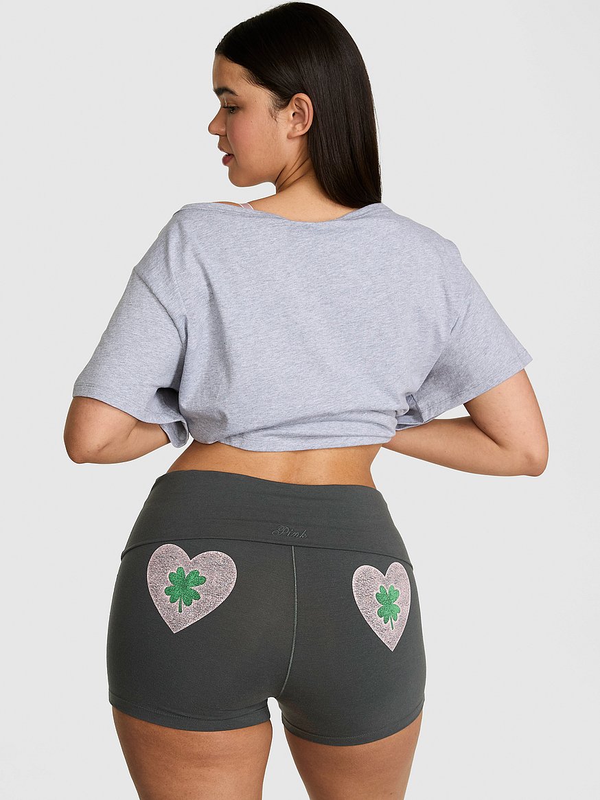 all day cotton™ foldover 3" bike shorts all day cotton™ foldover 3" bike shorts