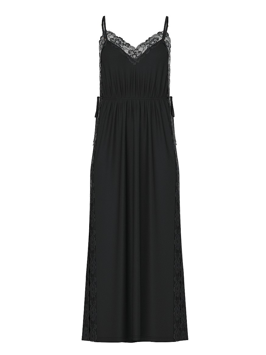 sosoft™ modal ribbed lace trim long slip dress sosoft™ modal ribbed lace trim long slip dress