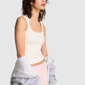 all day soft rib square neck tank top