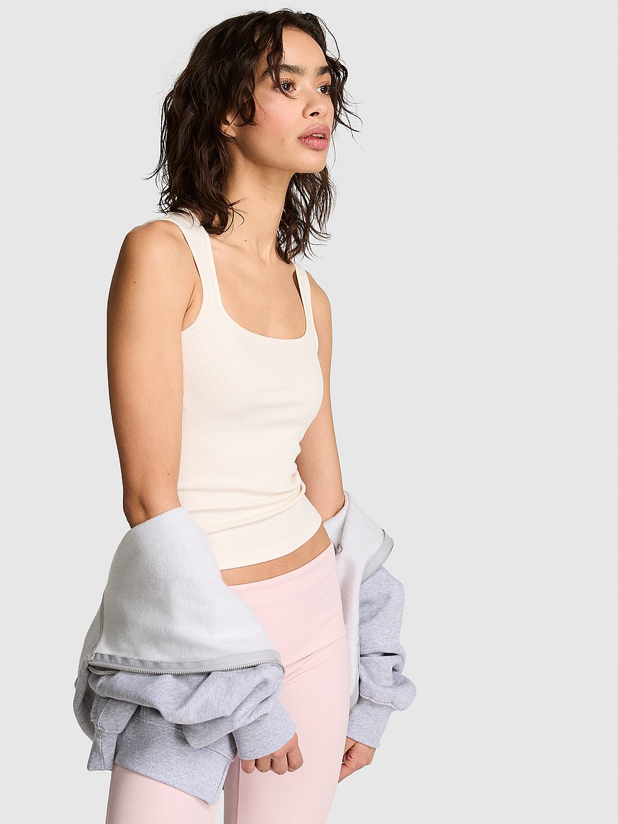 all day soft rib square neck tank top all day soft rib square neck tank top