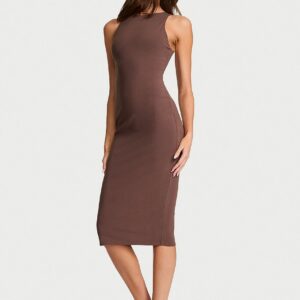 Витрина shapewear by victoria smoothing rib high neck midi dress
