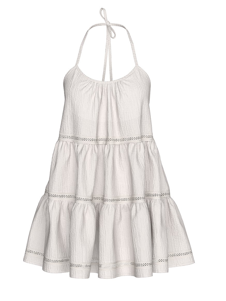 beachwear cotton gauze halter tiered mini dress beachwear cotton gauze halter tiered mini dress