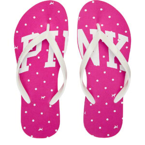 Home pink flip flops