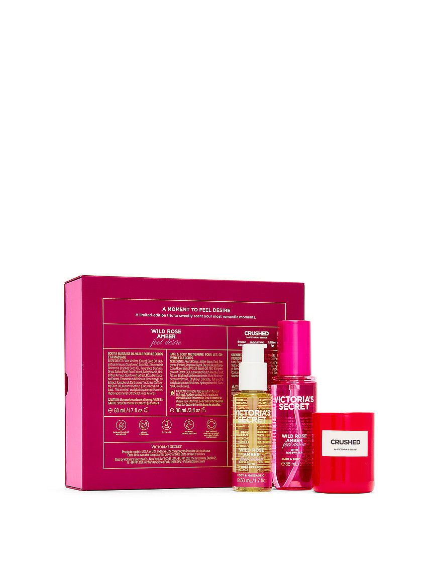 3 piece wild rose amber gift set ft. exclusive body care minis and crushed candle 3 piece wild rose amber gift set ft. exclusive body care minis and crushed candle