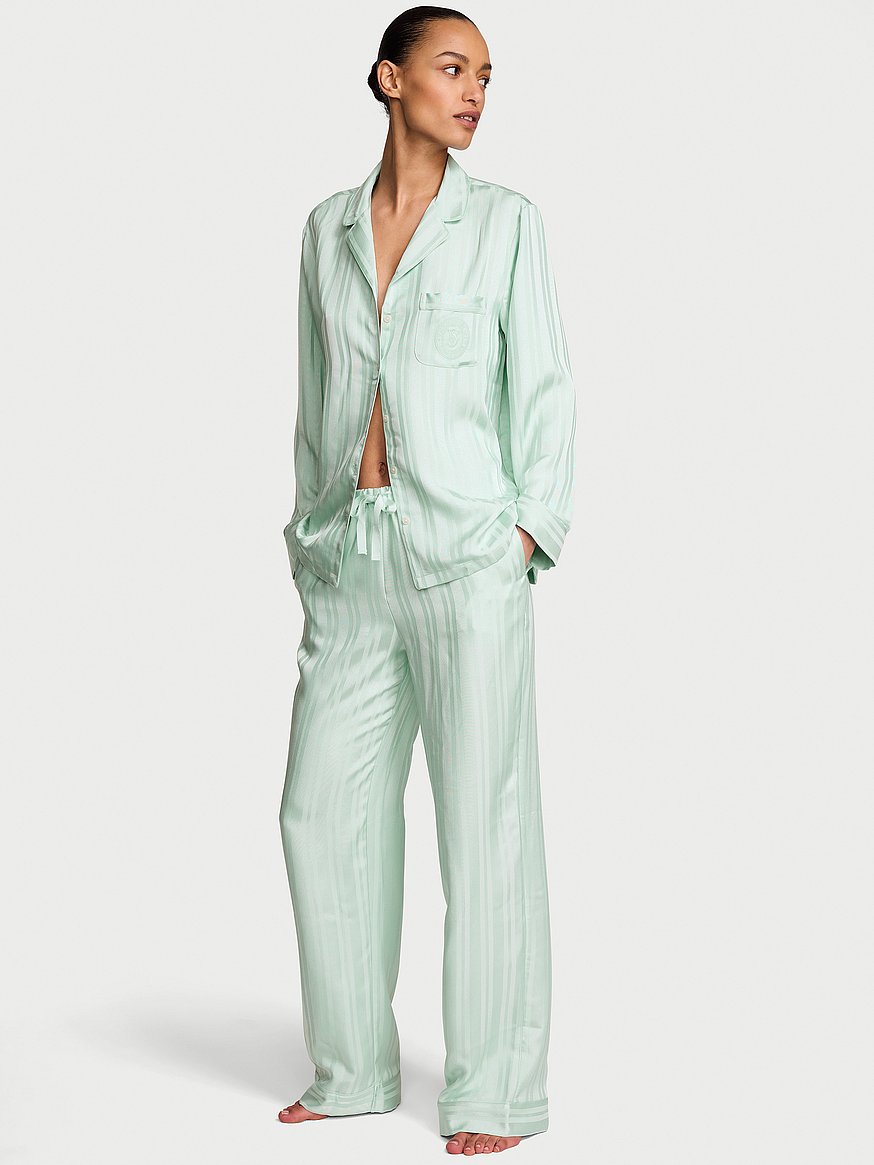 signature satin long pajama set signature satin long pajama set