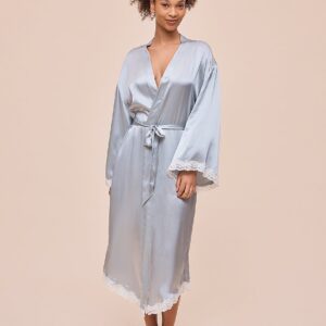 annabelle satin lace maxi robe