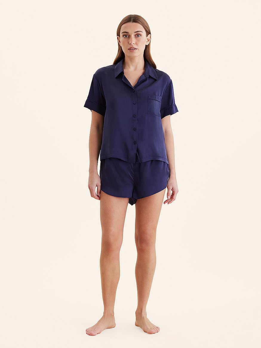 audrey mulberry silk boxer pajama short audrey mulberry silk boxer pajama short