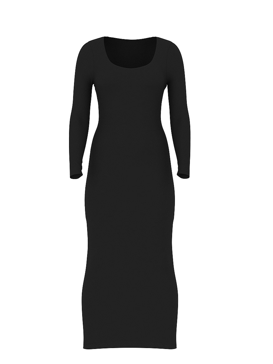 shapewear by victoria smoothing rib long sleeve maxi dress shapewear by victoria smoothing rib long sleeve maxi dress