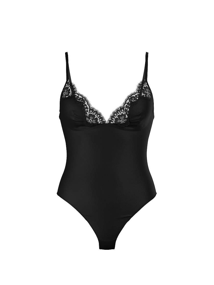 satin lace trim bodysuit satin lace trim bodysuit