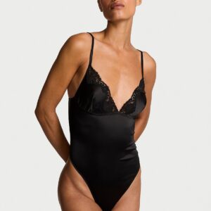 Витрина satin lace trim bodysuit