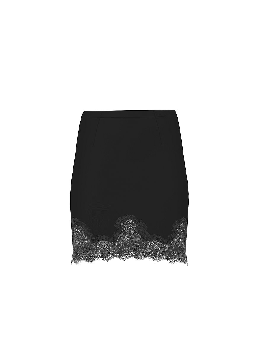 satin lace trim skirt satin lace trim skirt