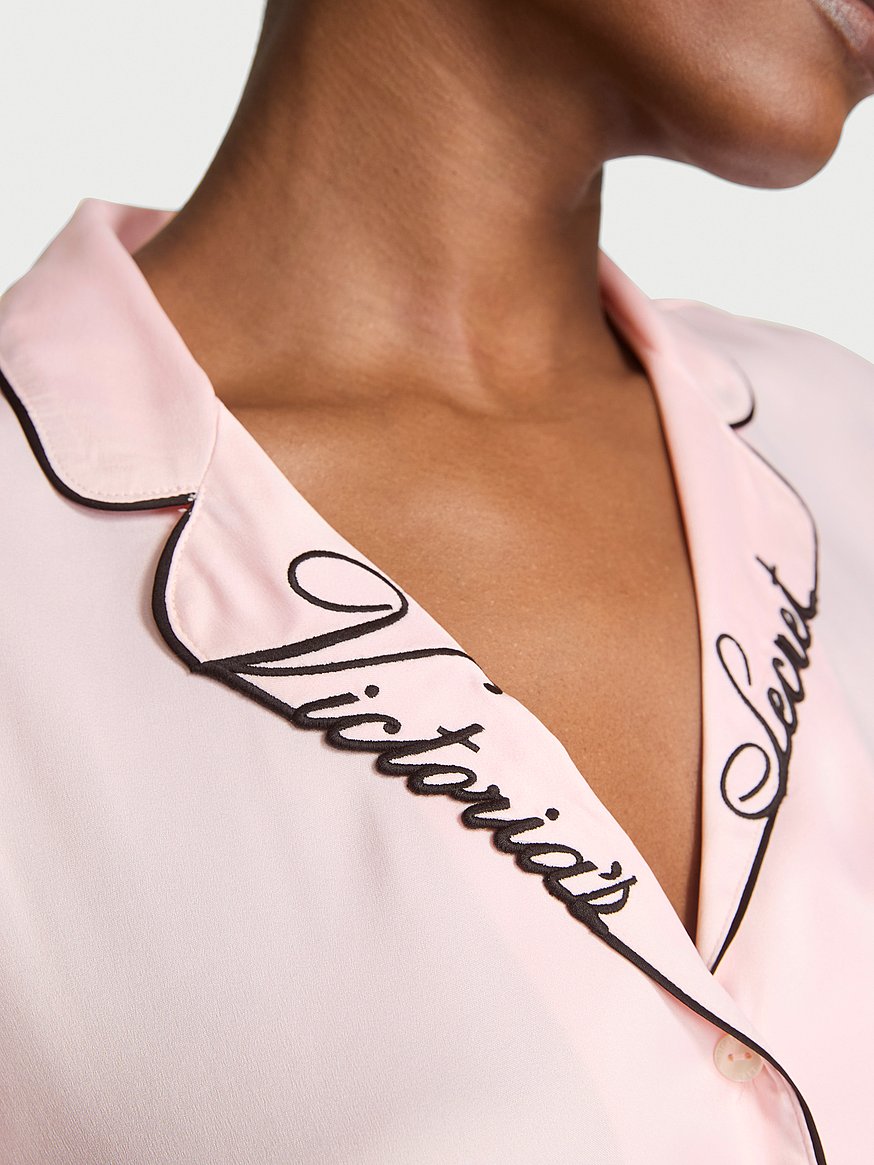 signature satin short pajama set signature satin short pajama set