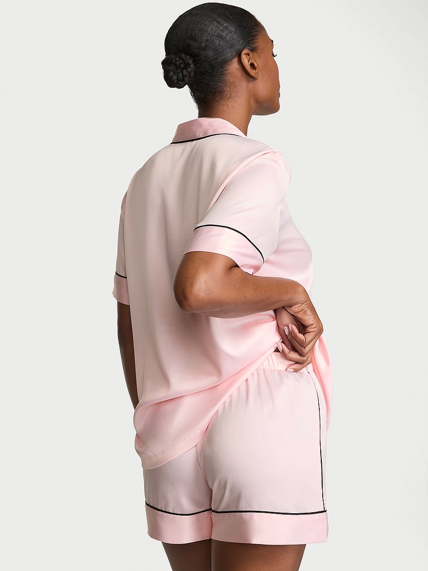 signature satin short pajama set signature satin short pajama set