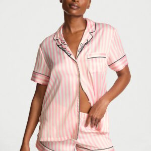 signature satin short pajama set