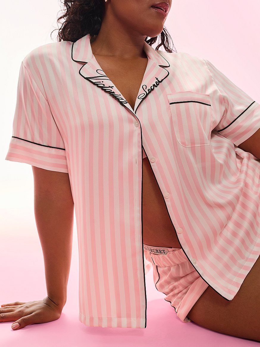 signature satin short pajama set signature satin short pajama set