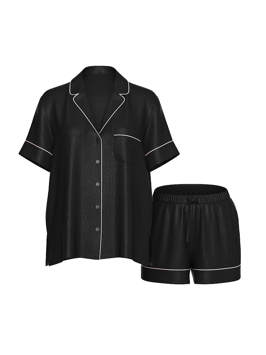 signature satin short pajama set signature satin short pajama set