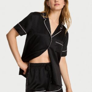 signature satin short pajama set