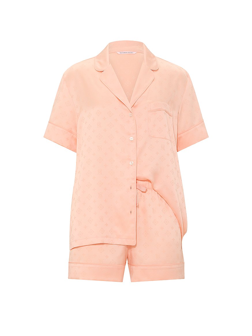 signature satin short pajama set signature satin short pajama set