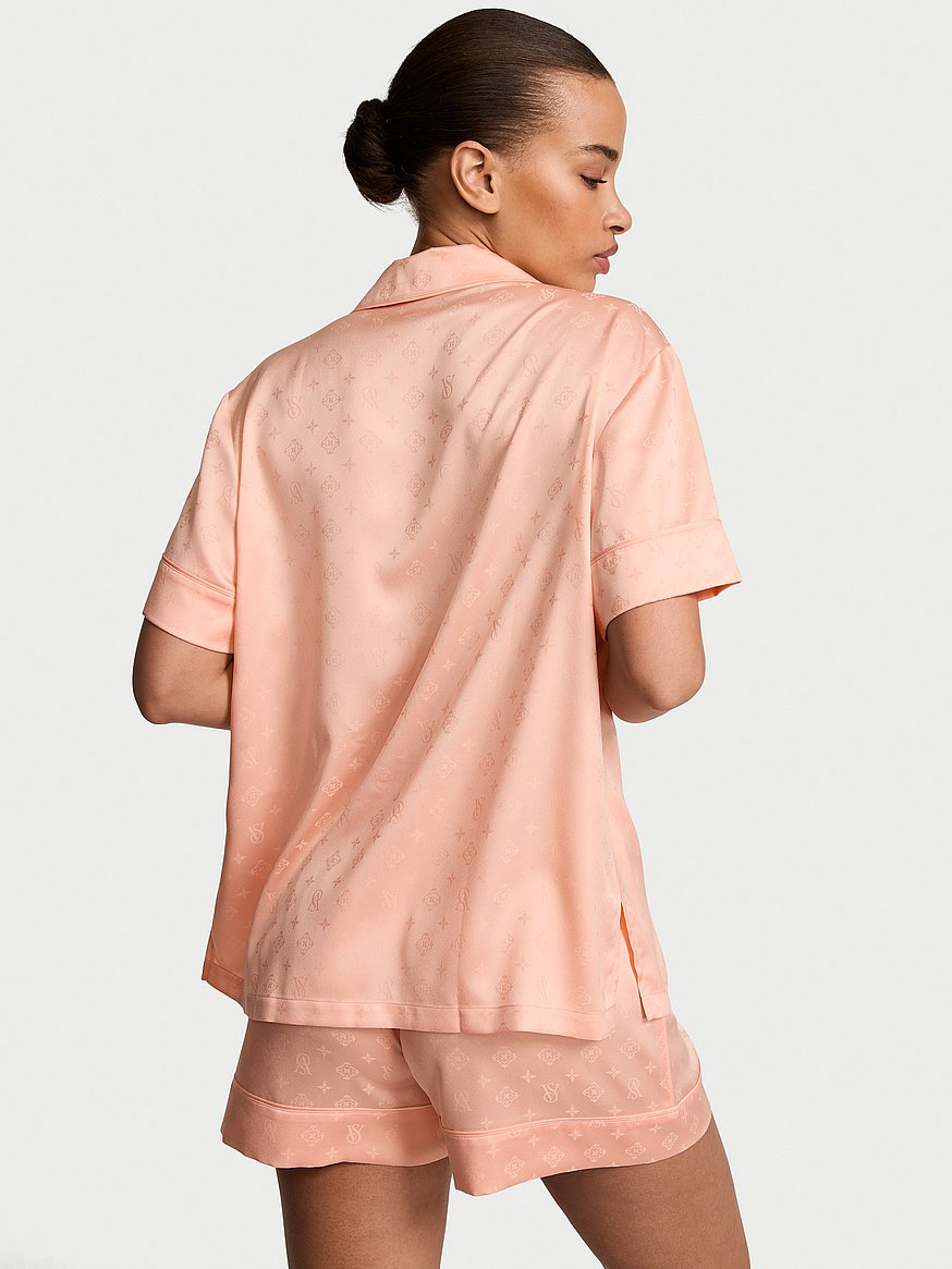 signature satin short pajama set signature satin short pajama set