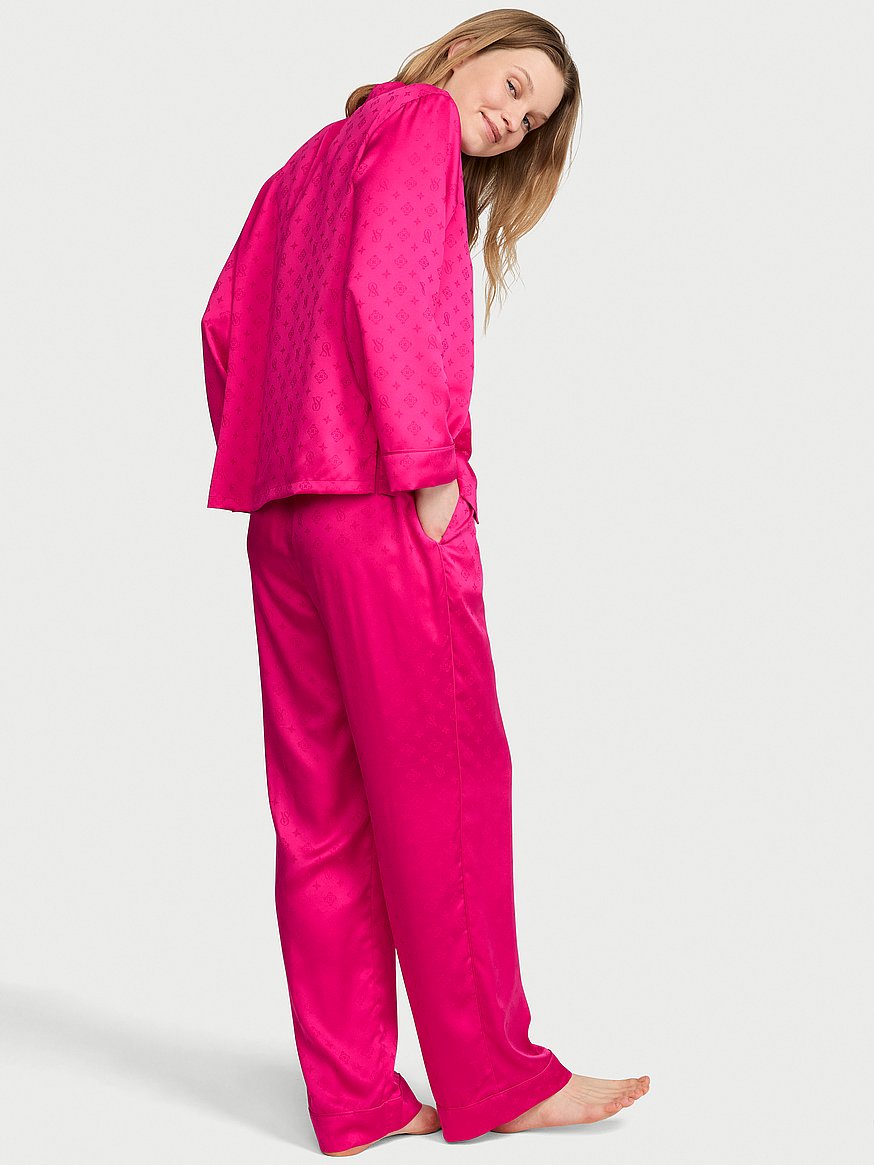 signature satin long pajama set signature satin long pajama set